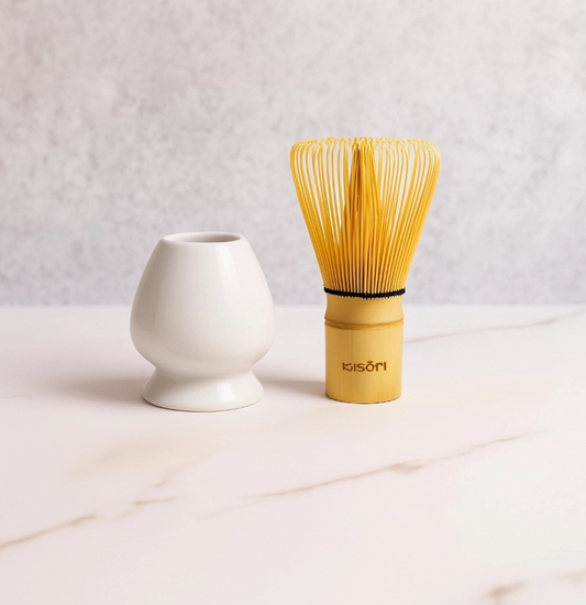 Batidor Chasen Bambú y Soporte Kusenaoshi